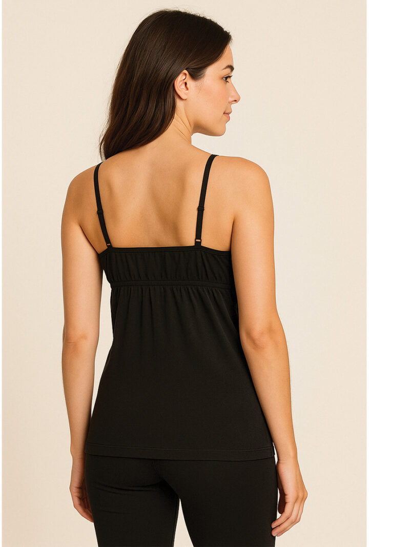 Women's Cotton V-Neck Bra Slip, Black