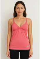 WSL-REVOS-02-BPK-M-07-F Women's Cotton V-Neck Bra Slip, Blush Pink