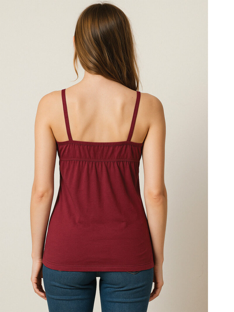 Women's Cotton V-Neck Bra Slip, Maroon