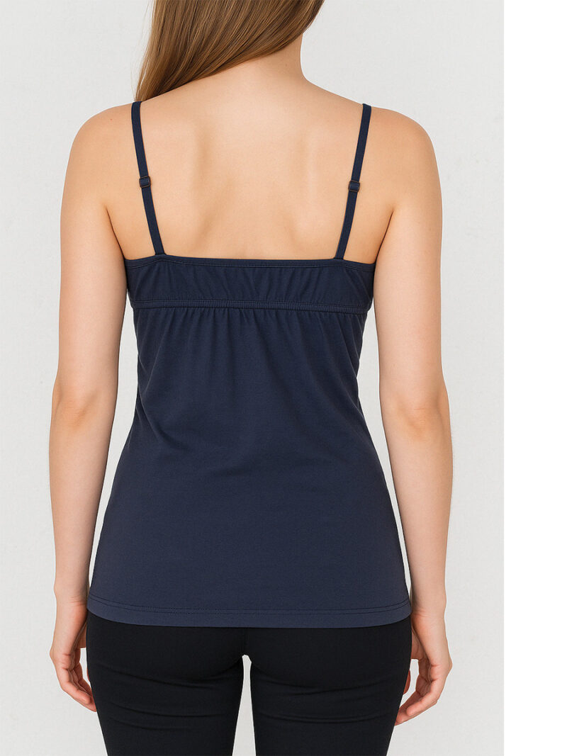 Women's Cotton V-Neck Bra Slip, Navy Blue