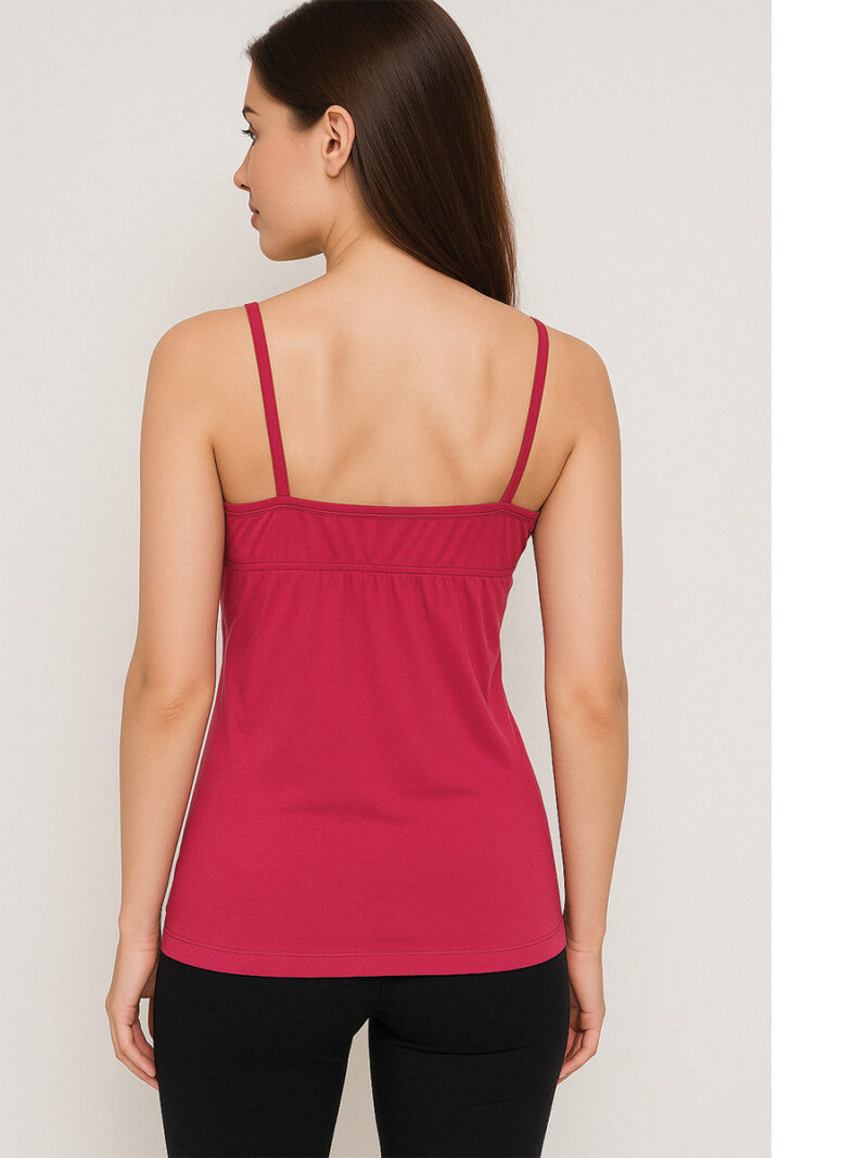 Women's Cotton V-Neck Bra Slip, Raspberry