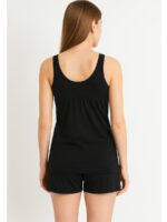 WSL-WP-02-BK-XL-02-B Women's Cotton V-Neck Bra Slip, Black