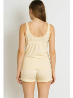 WSL-WP-02-CRM-L-01-B Women's Cotton V-Neck Bra Slip, Cream