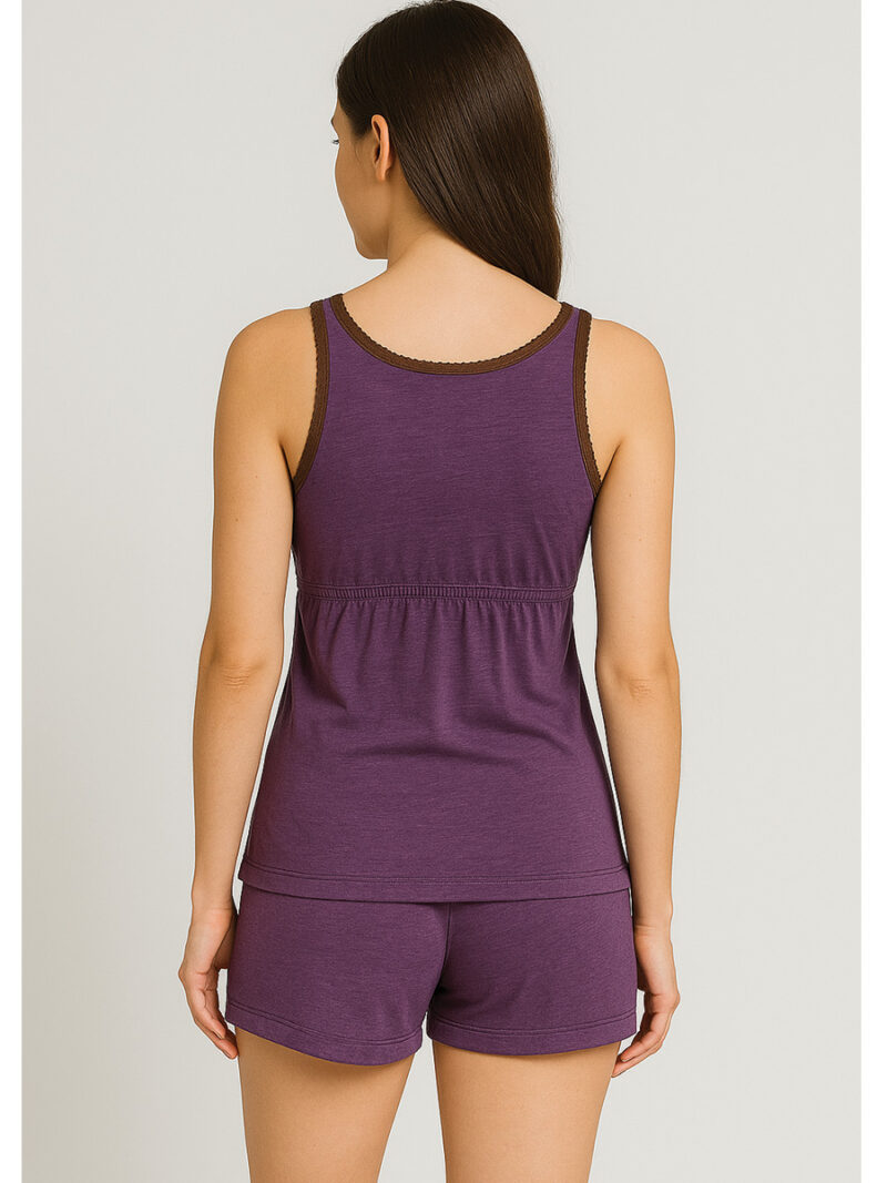Women's Cotton V-Neck Bra Slip, Purple