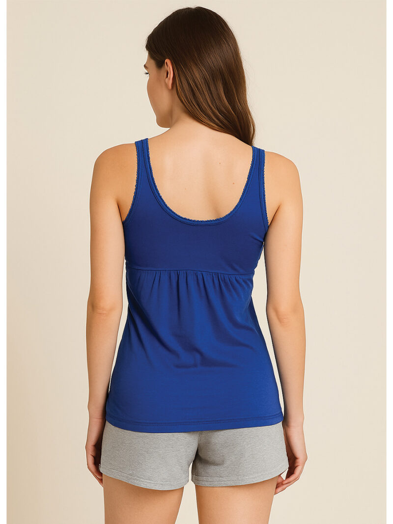 Women's Cotton V-Neck Bra Slip, Royal Blue