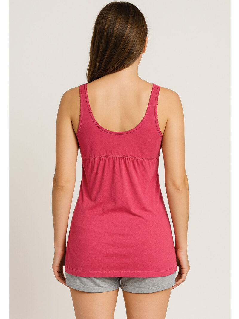 Women's Cotton V-Neck Bra Slip, Raspberry