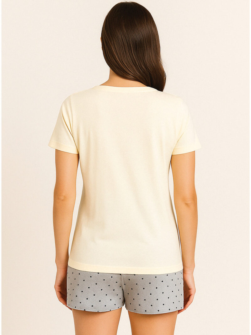 Women’s Printed Cotton T-Shirt, Cream