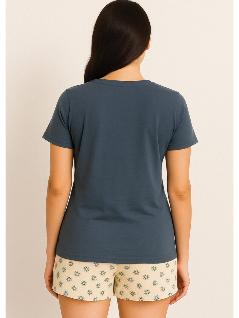 Women’s Printed Cotton T-Shirt, Gray