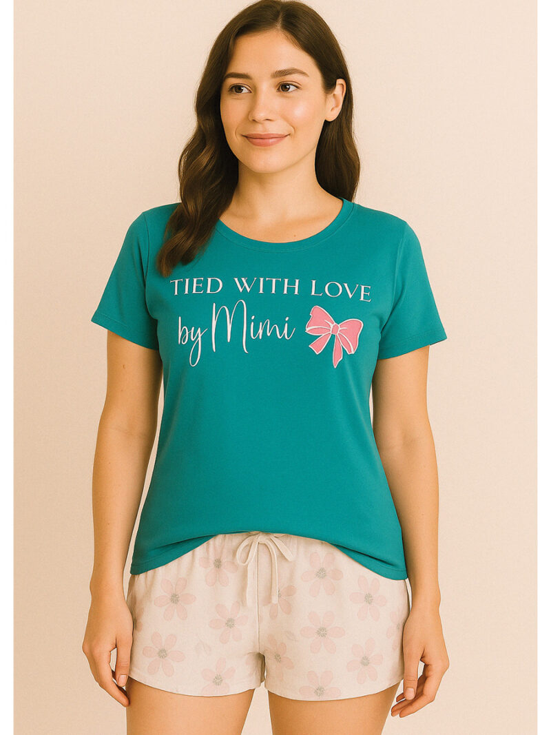 WTS-TARA-01-TQ-L-01-F Women's Printed Cotton T-Shirt , Turquoise