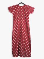 WN-TARA-82-BU-L-03-B Pink Cotton Nighty for Women Burgundy