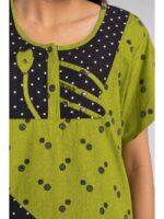 WN-TARA-87-CF-L-06-F_detail Pure Cotton Zipper Nighty, Dotted print, Coffee