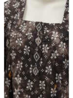 Women Cotton Nighty, Zipper, Brown