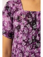 WN-TWIN ROSES-80-FH-XXL-04-F_detail Women Cotton Nighty, Zipper, Fuchsia