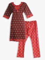 Women Ajrakh Cotton Printed Night Suit