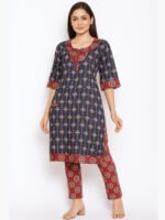 Women Ajrakh Cotton Printed Night Suit