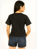 womens casual cotton black t-shirt