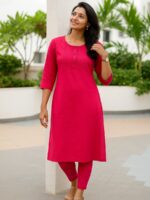 kurti-top-red women cotton kurti top