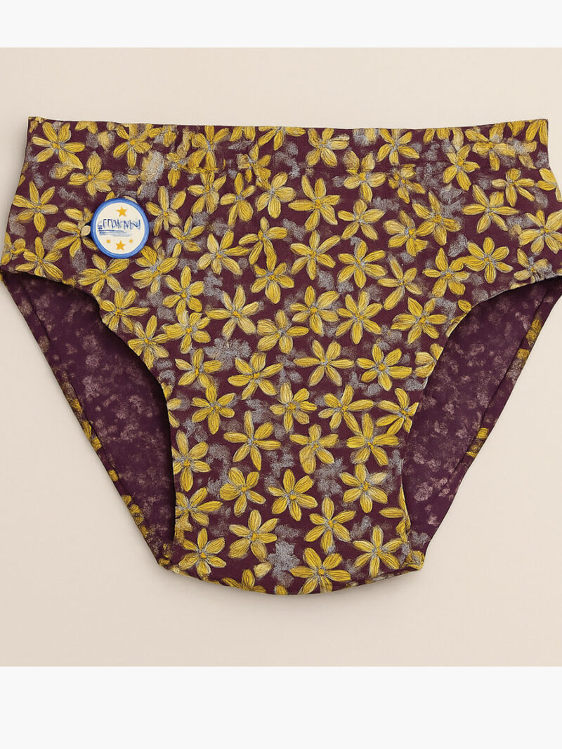 Women's Premium Cotton Printed Panty 2 pcs Pack – Purple ,Black