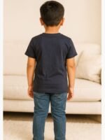 Boys' Cotton Navy Blue Printed T-Shirt