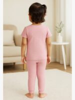 KG-NS-BSM-03-PK-L-02-B Baby Girls Night Suit Set, Pink