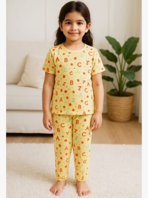 girls printed night suit