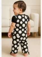 KG-NS-WP-01-BK-S-01-B Baby Girls Cotton Night Suit Set