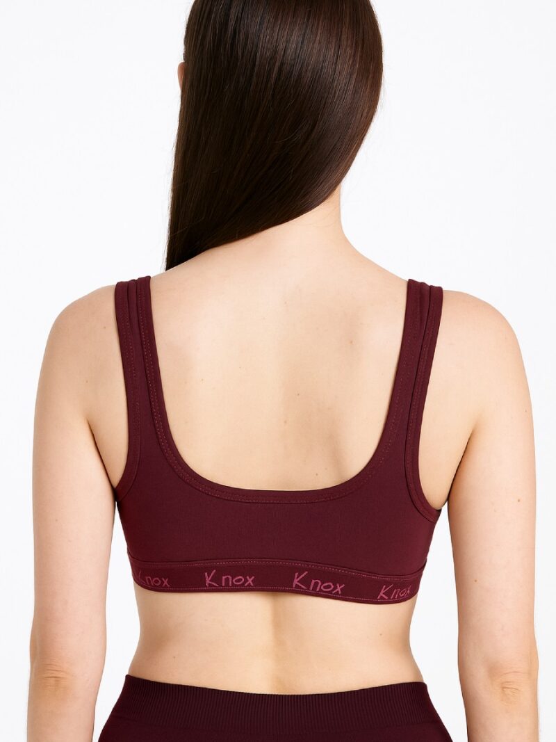 Women’s Cotton Sports Bra, Burgundy