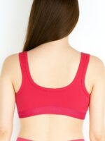 WB-KNOX-03-RBY-S-M-01-B Women’s Cotton Sports Bra, Raspberry
