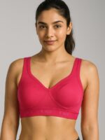 WB-KNOX-03-RBY-S-M-01-F Women’s Cotton Sports Bra, Raspberry