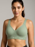 WB-KNOX-03-SG-S-L-06-F Women’s Cotton Sports Bra, Seafoam Green