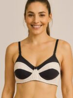 Women's Cotton Non-Padded Bra – Gray & Beige