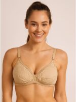 Women's Cotton Non-Padded Bra ,Tan