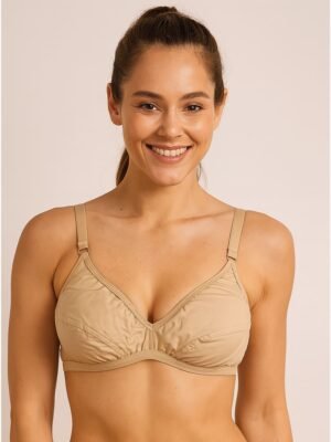 Women's Cotton Non-Padded Bra ,Tan