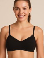 Women's Cotton Non-Padded Bra, Black