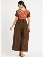 WN-SADIQ-92-CF-L-06-B Women's Cotton Frock Nighty, Coffee