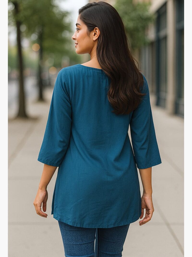 Women's Rayon A-Line Kurti – Teal