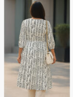 WTOP-YELLOW-02-WH-XXL-01-B Women's Crepe A-Line Kurti, White Printed
