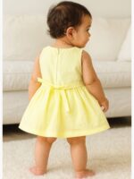 KG-TERON-01-YL-6M-12M-01-B Baby Girl Cotton Frock - Yellow