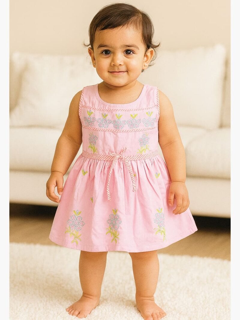 Baby Girl Cotton Frock - Pink