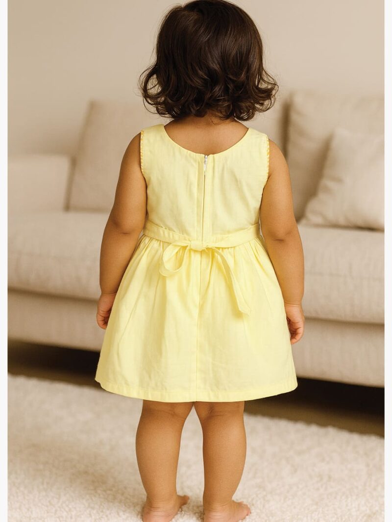 Baby Girl Cotton Frock - Yellow