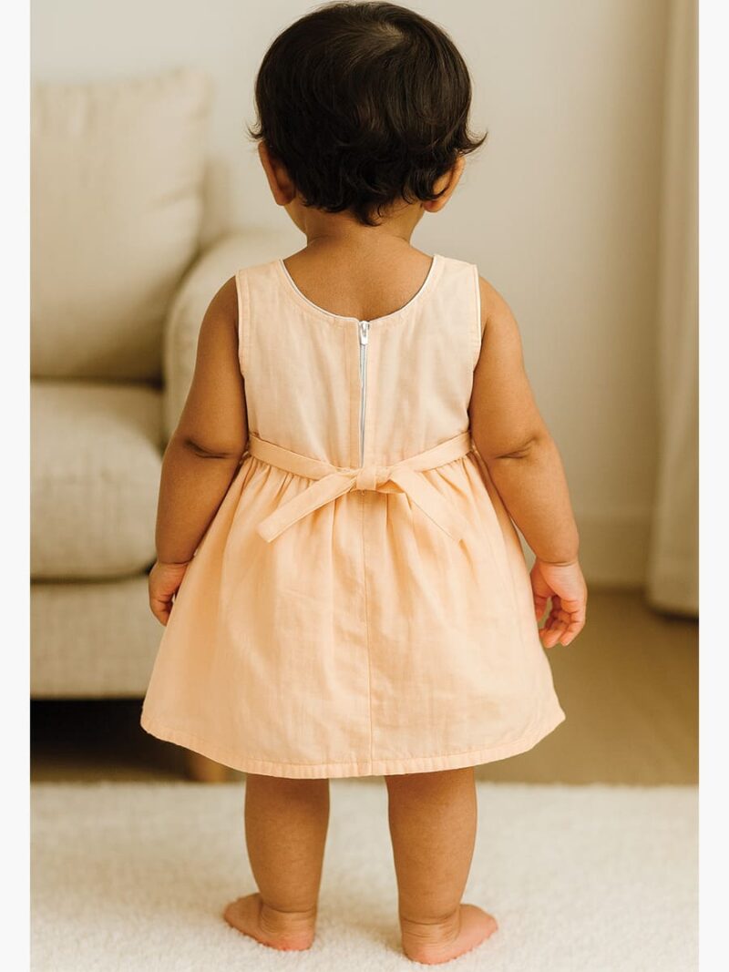 Baby Girl Cotton Frock - Peach