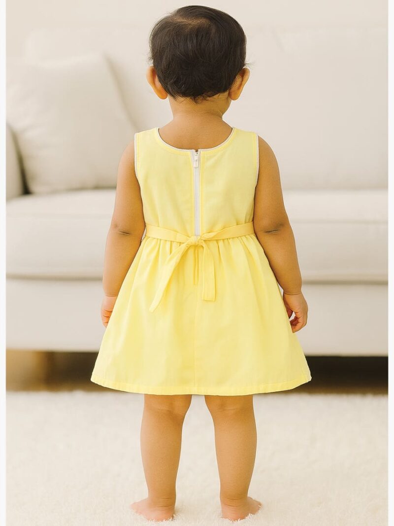 Baby Girl Cotton Frock - Yellow