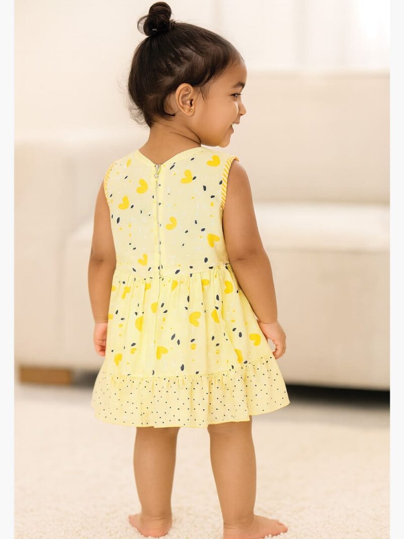 Baby Girl Cotton Frock - Yellow