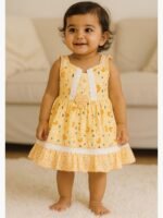 Baby Girl Cotton Frock - Peach