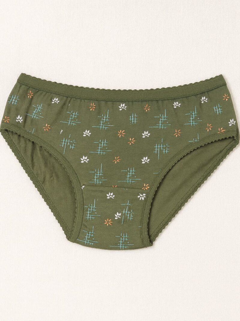Women's Cotton Mid-Rise Printed Panty Set - Multicolor