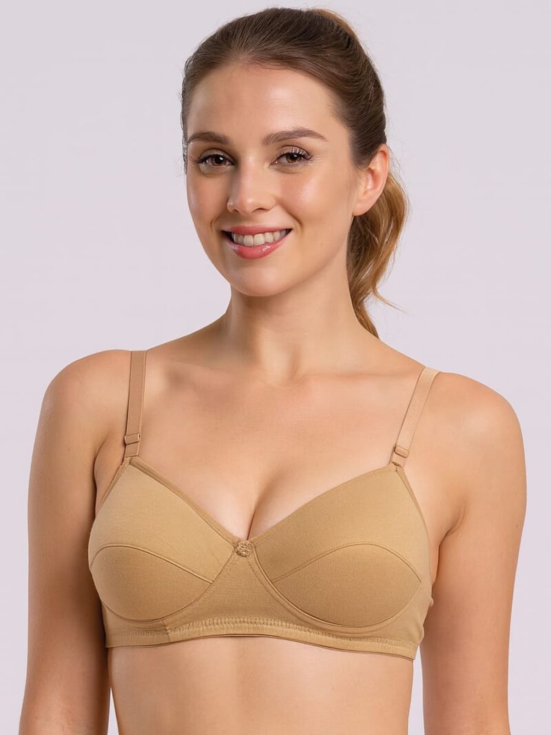 WB-DEEP-FEEL-01-CRM-M-04-F Women’s Cotton Padded Bra – Cream