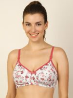 WB-FLOWER-02-TC-L-05-F Women’s Cotton Floral Printed Bra -Terracotta