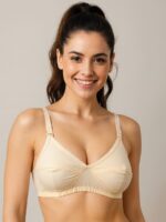 WB-SELLA-01-CRM-4XL-02-F Women's Cotton Non-Padded Bra - Cream