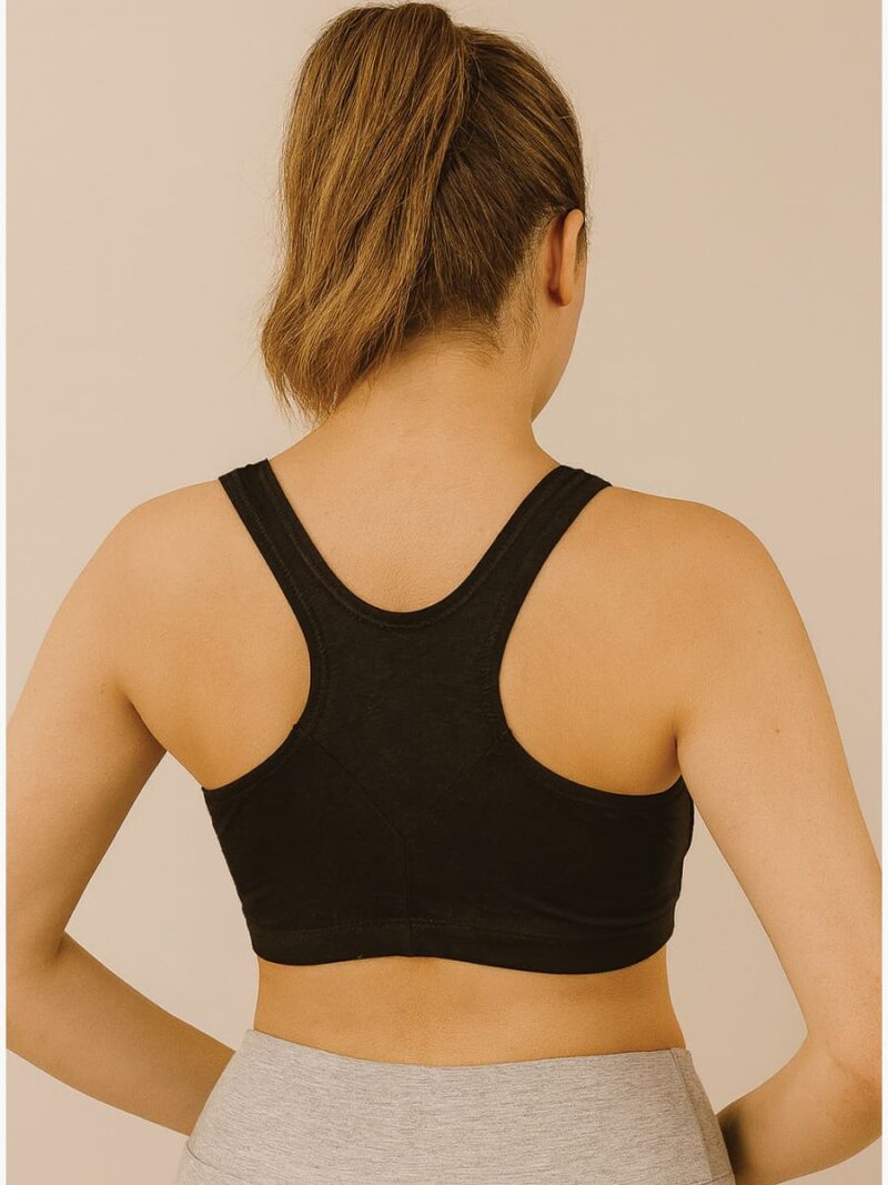 Women's Cotton Racerback Bralette – Black