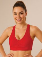 WB-W12890MX1-HANES-RD-XL-06-F Women's Cotton Racerback Bralette – Red